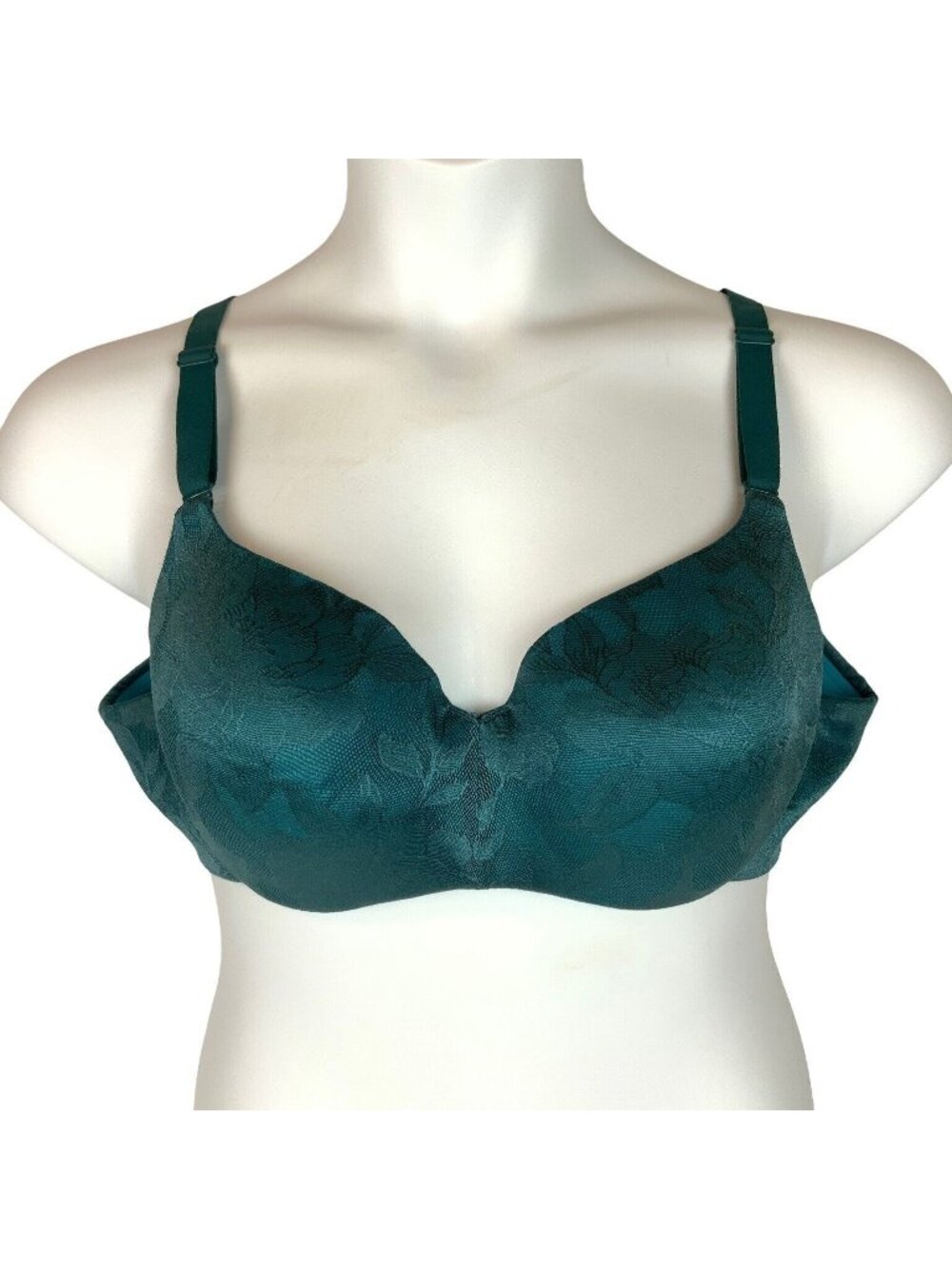 Cacique Womens 40C Lightly Lined Balconette Bra Teal Green Underwire